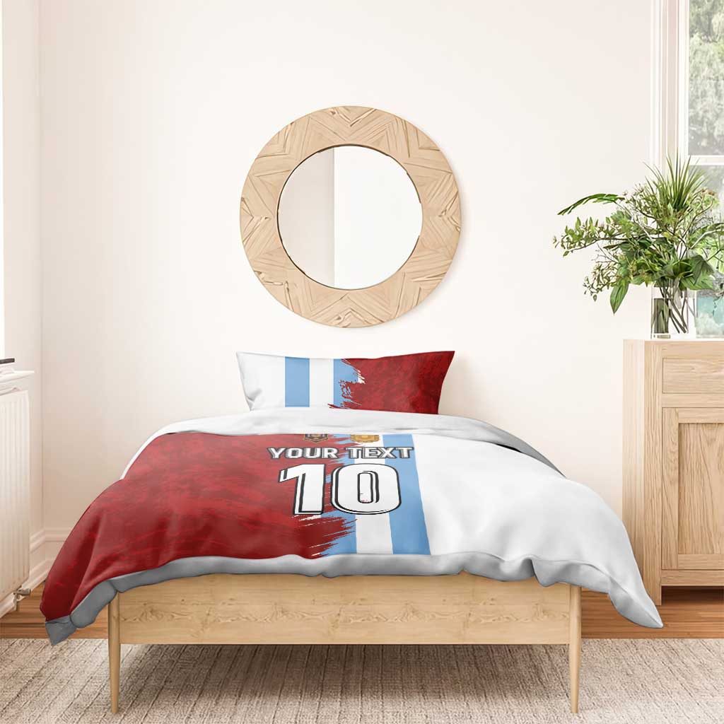 Half Argentina and Half Spain Football Bedding Set Grunge Style - Wonder Print Shop