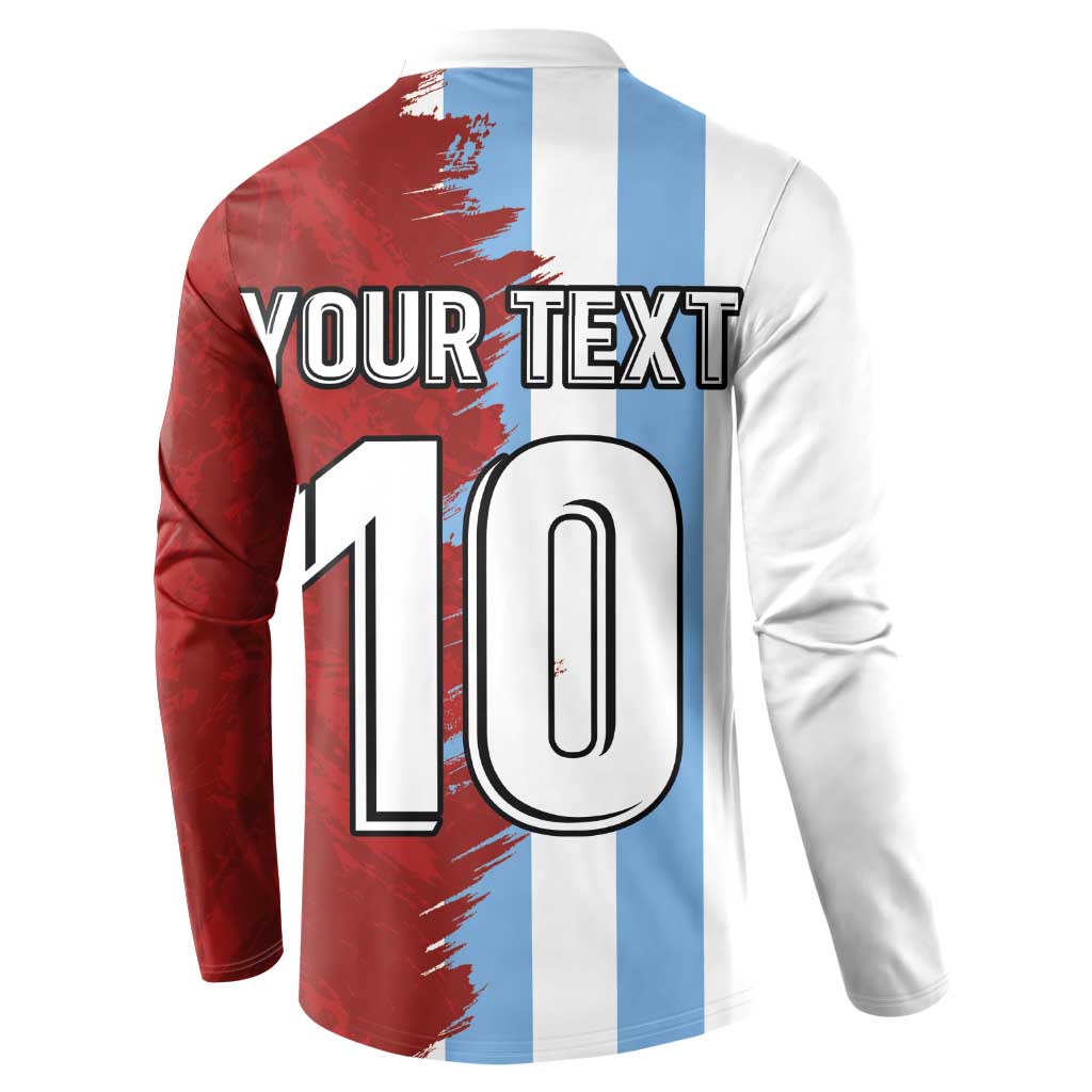 Half Argentina and Half Spain Football Button Sweatshirt Grunge Style - Wonder Print Shop