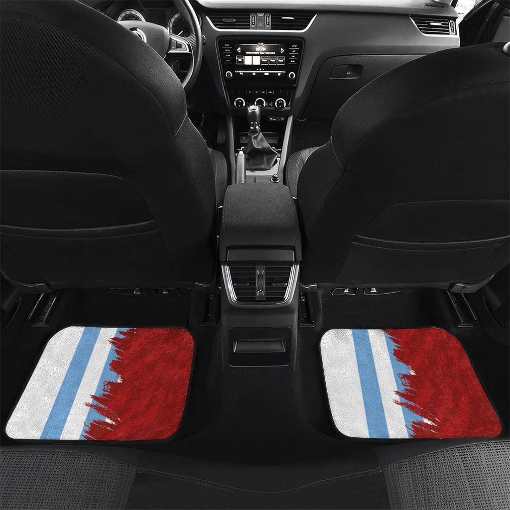 Half Argentina and Half Spain Football Car Mats Grunge Style - Wonder Print Shop