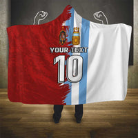 Half Argentina and Half Spain Football Hooded Blanket Grunge Style