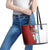 Half Argentina and Half Spain Football Leather Tote Bag Grunge Style - Wonder Print Shop