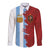 Half Argentina and Half Spain Football Long Sleeve Button Shirt Grunge Style - Wonder Print Shop