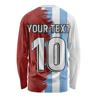 Half Argentina and Half Spain Football Long Sleeve Shirt Grunge Style - Wonder Print Shop
