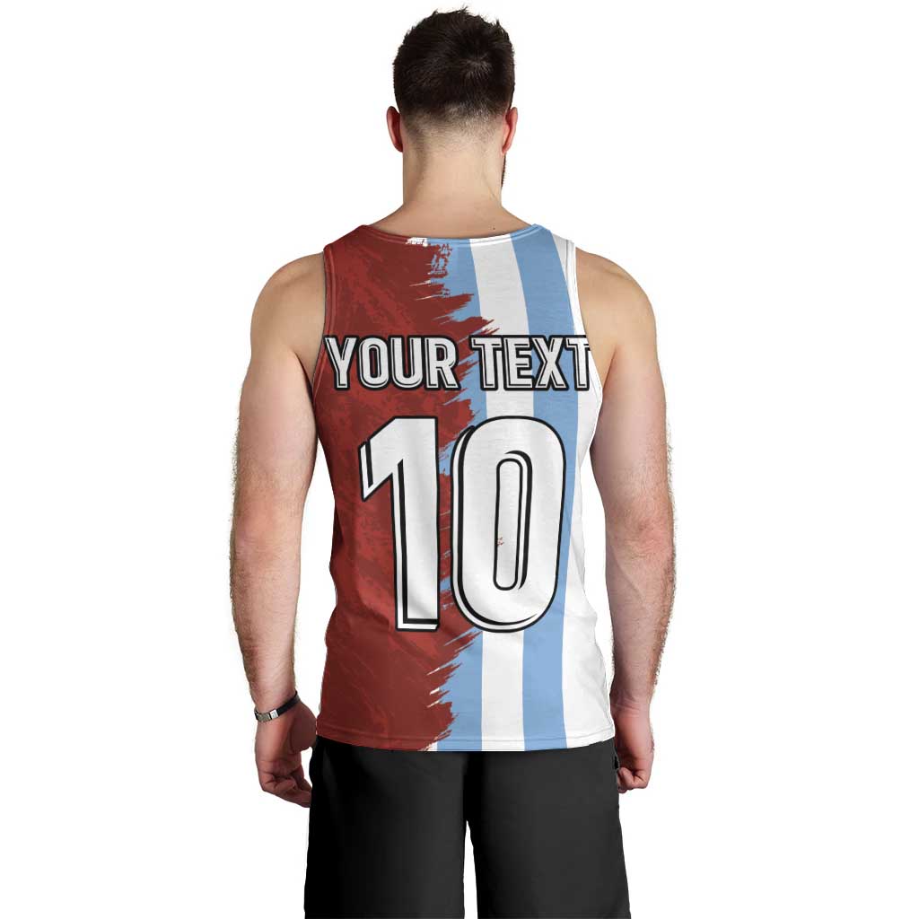 Half Argentina and Half Spain Football Men Tank Top Grunge Style - Wonder Print Shop