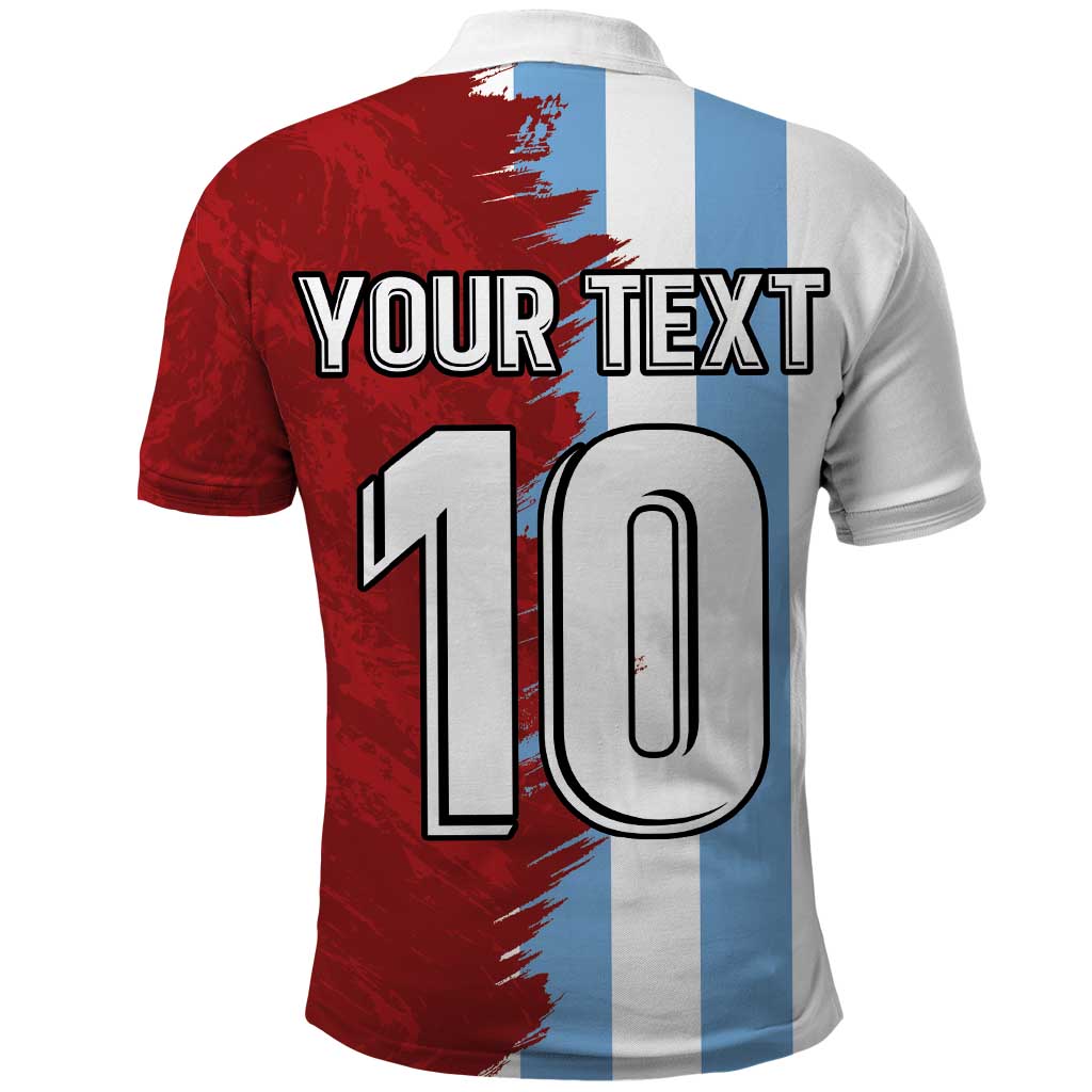 Half Argentina and Half Spain Football Polo Shirt Grunge Style - Wonder Print Shop