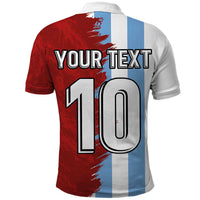 Half Argentina and Half Spain Football Polo Shirt Grunge Style - Wonder Print Shop
