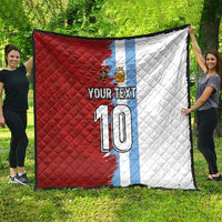 Half Argentina and Half Spain Football Quilt Grunge Style - Wonder Print Shop