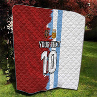 Half Argentina and Half Spain Football Quilt Grunge Style - Wonder Print Shop