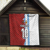 Half Argentina and Half Spain Football Quilt Grunge Style - Wonder Print Shop