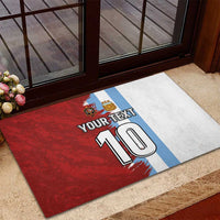 Half Argentina and Half Spain Football Rubber Doormat Grunge Style - Wonder Print Shop