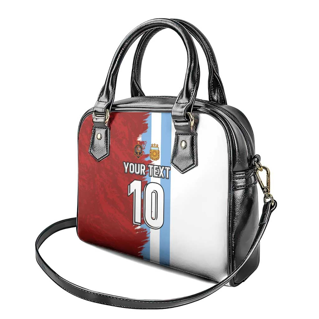 Half Argentina and Half Spain Football Shoulder Handbag Grunge Style