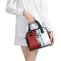 Half Argentina and Half Spain Football Shoulder Handbag Grunge Style