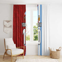 Half Argentina and Half Spain Football Window Curtain Grunge Style - Wonder Print Shop