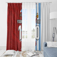 Half Argentina and Half Spain Football Window Curtain Grunge Style - Wonder Print Shop