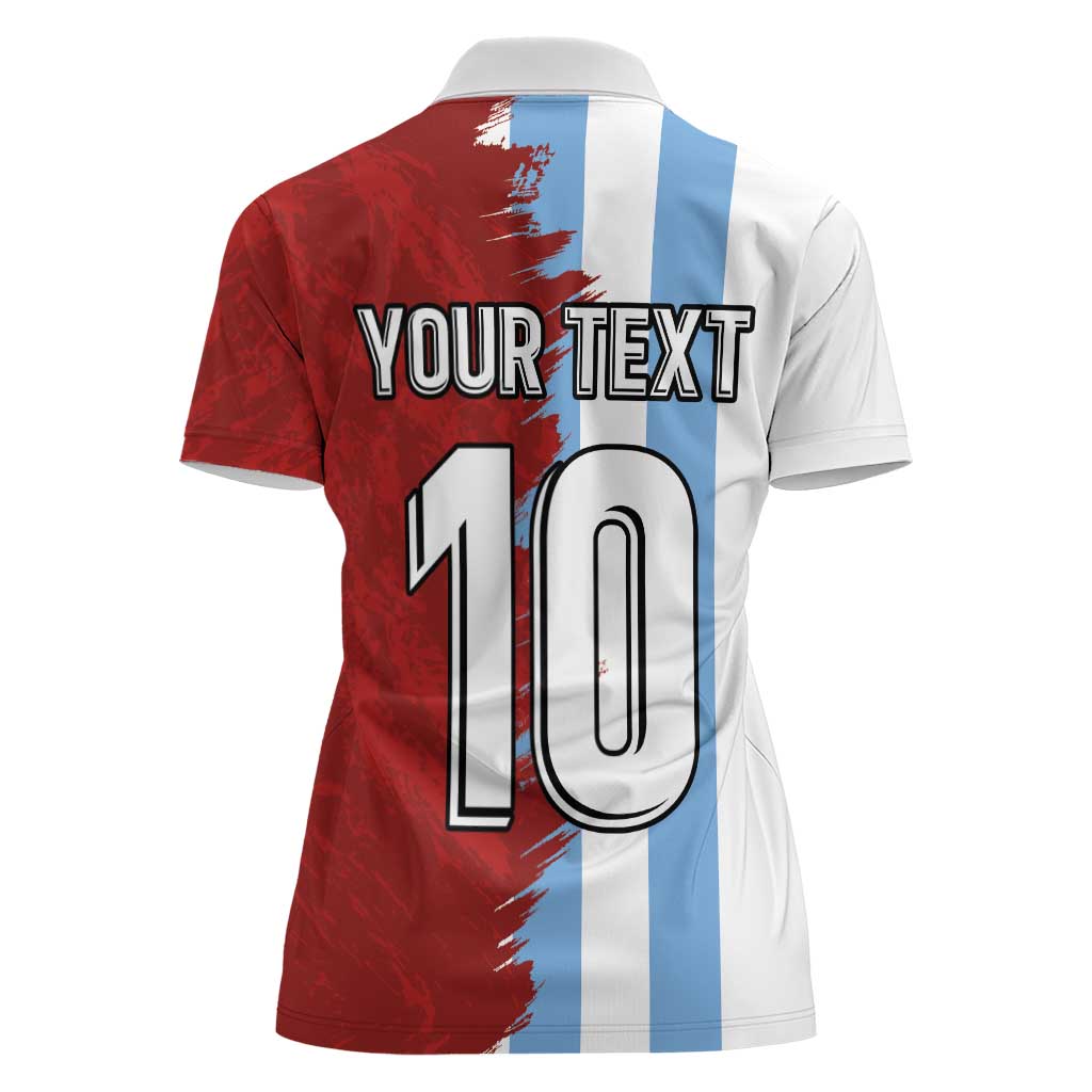 Half Argentina and Half Spain Football Women Polo Shirt Grunge Style - Wonder Print Shop