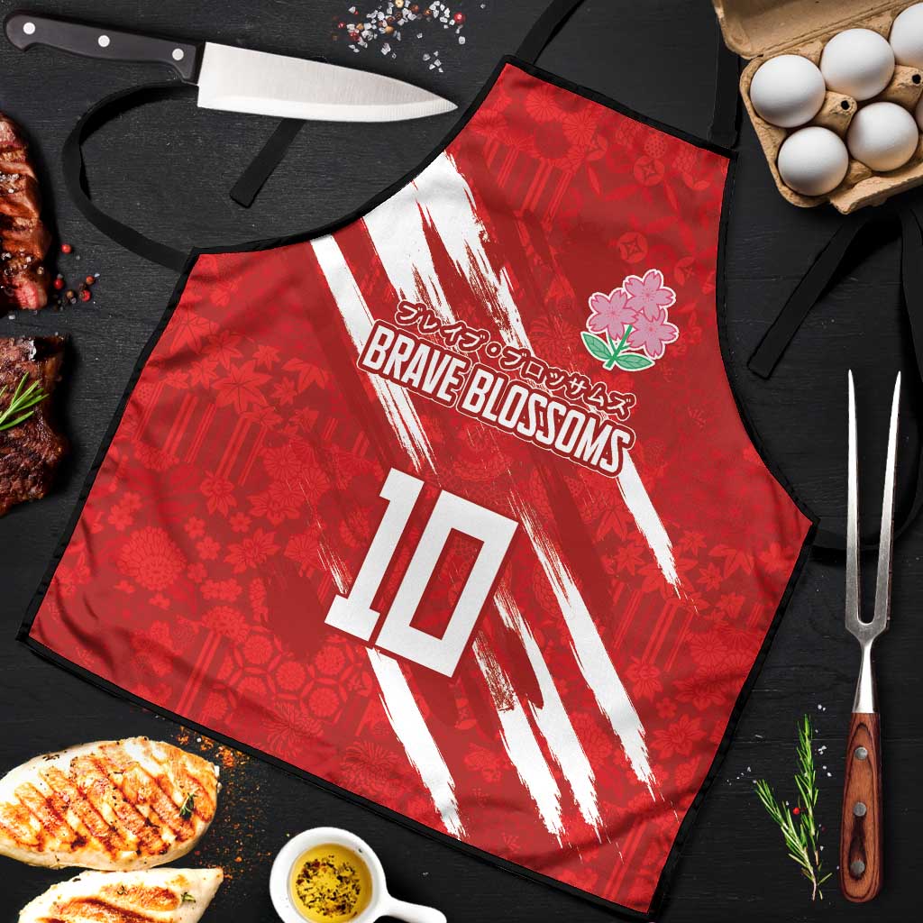 Custom Rugby Japan Apron The Champion Brave Blossoms Red Color - Wonder Print Shop