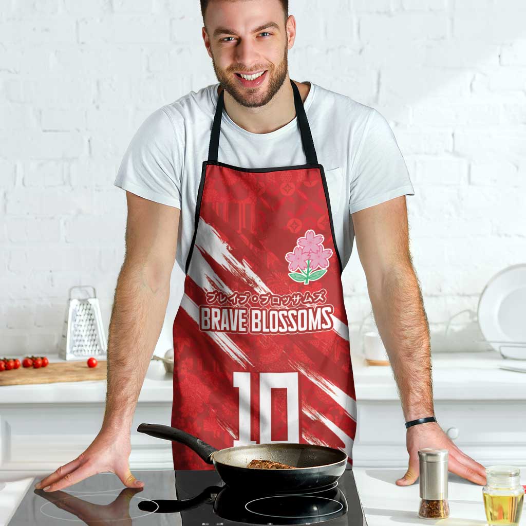 Custom Rugby Japan Apron The Champion Brave Blossoms Red Color - Wonder Print Shop