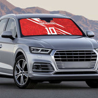 Custom Rugby Japan Auto Sun Shade The Champion Brave Blossoms Red Color - Wonder Print Shop