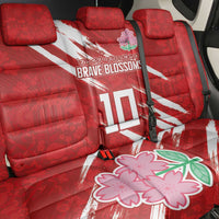Custom Rugby Japan Back Car Seat Cover The Champion Brave Blossoms Red Color - Wonder Print Shop