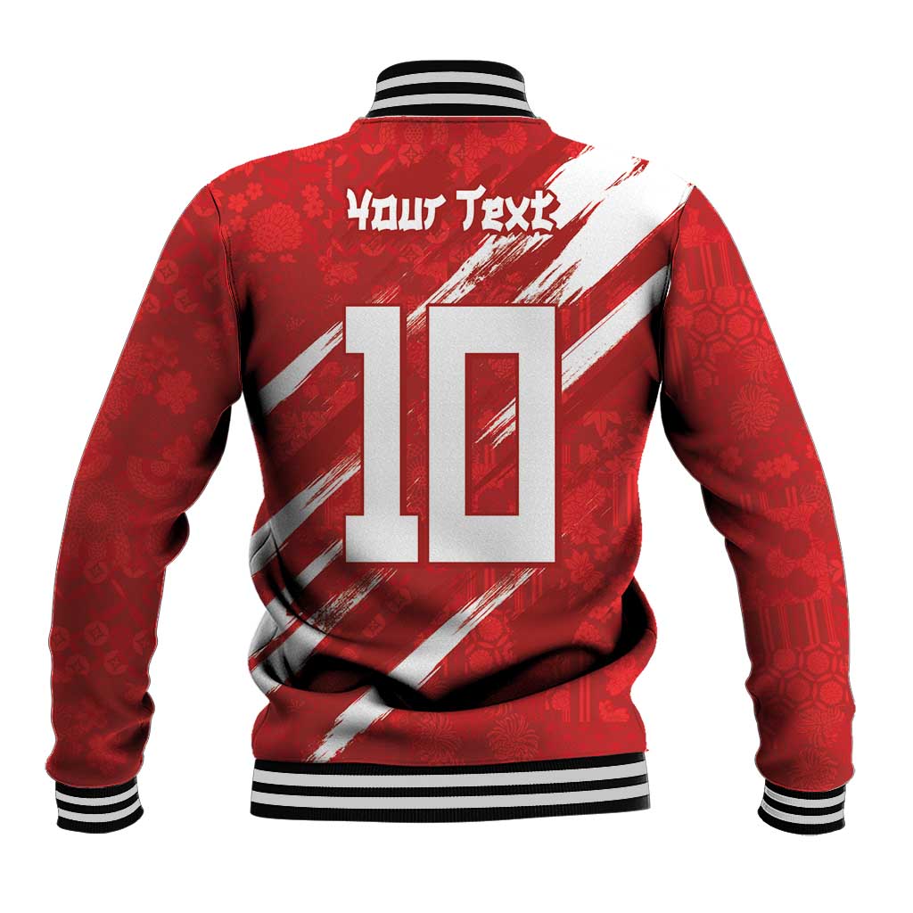 Custom Rugby Japan Baseball Jacket The Champion Brave Blossoms Red Color - Wonder Print Shop