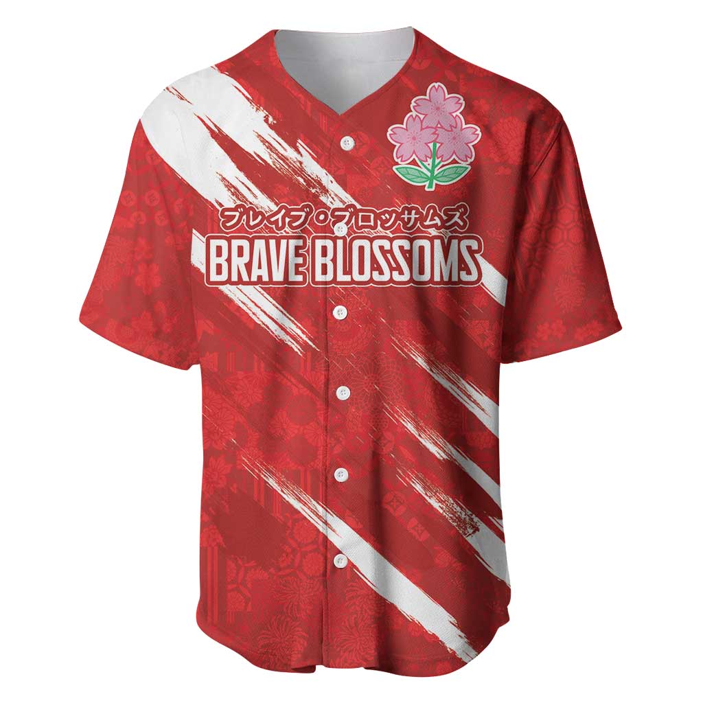 Custom Rugby Japan Baseball Jersey The Champion Brave Blossoms Red Color - Wonder Print Shop