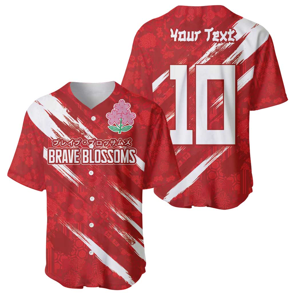 Custom Rugby Japan Baseball Jersey The Champion Brave Blossoms Red Color - Wonder Print Shop