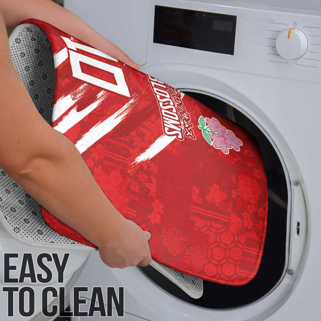 Custom Rugby Japan Bathroom Set The Champion Brave Blossoms Red Color - Wonder Print Shop