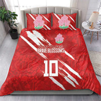 Custom Rugby Japan Bedding Set The Champion Brave Blossoms Red Color - Wonder Print Shop