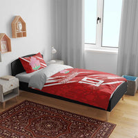 Custom Rugby Japan Bedding Set The Champion Brave Blossoms Red Color - Wonder Print Shop