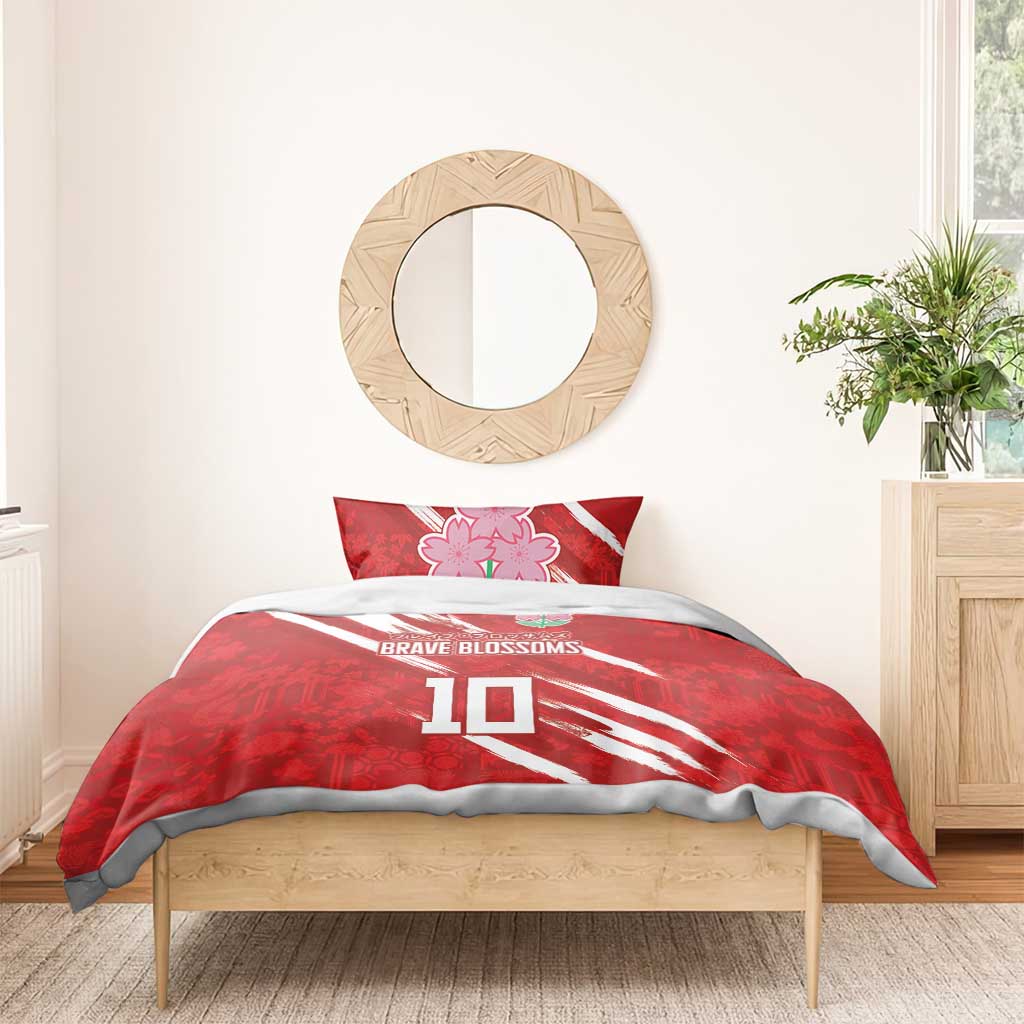 Custom Rugby Japan Bedding Set The Champion Brave Blossoms Red Color - Wonder Print Shop