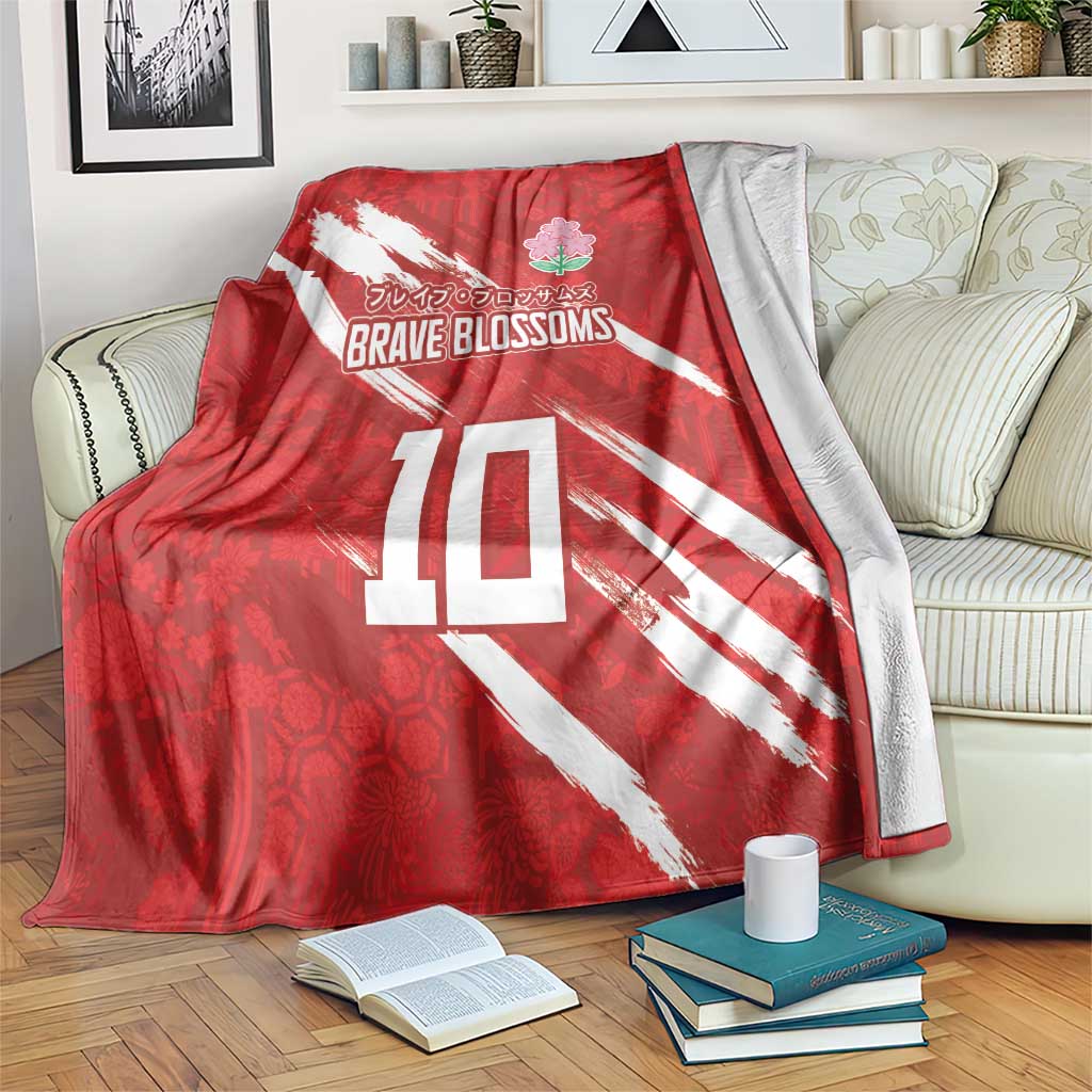 Custom Rugby Japan Blanket The Champion Brave Blossoms Red Color - Wonder Print Shop