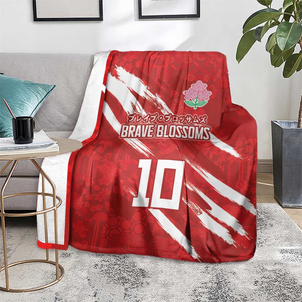 Custom Rugby Japan Blanket The Champion Brave Blossoms Red Color - Wonder Print Shop