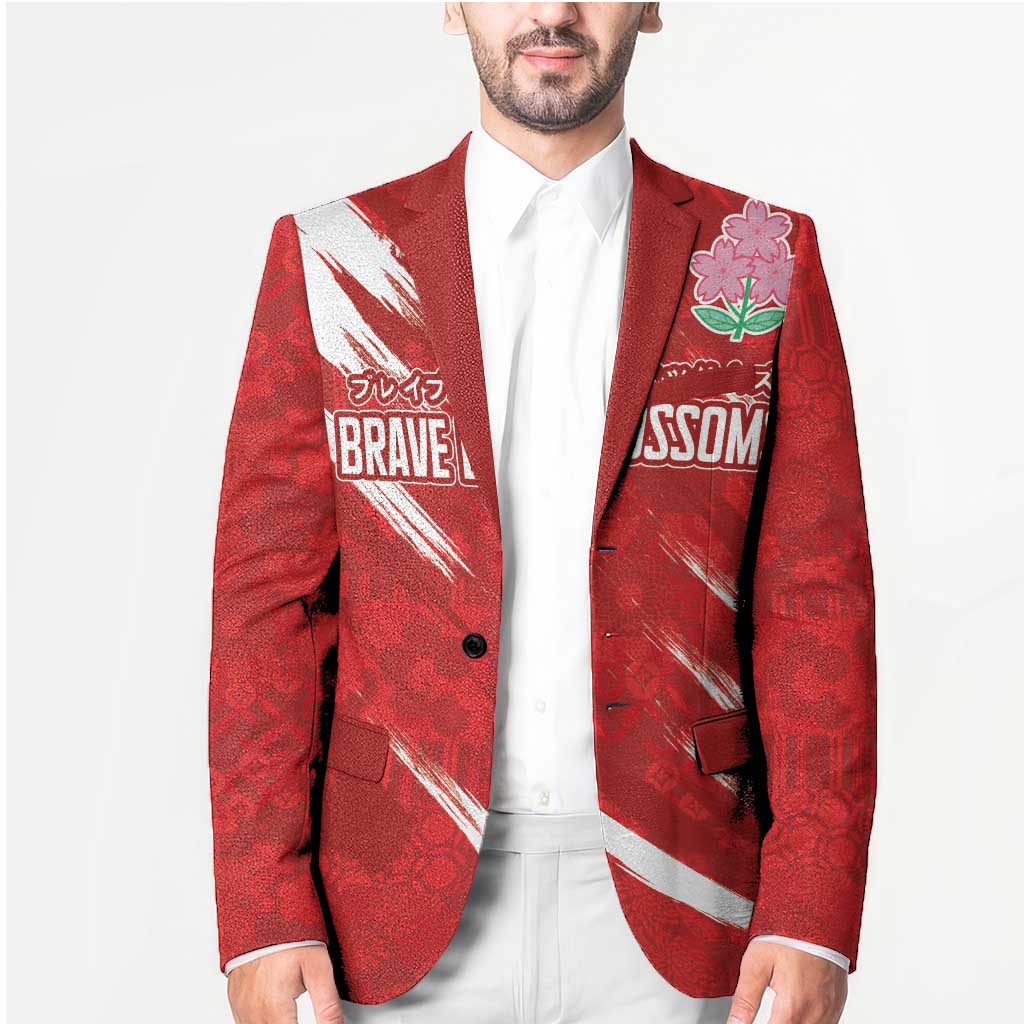 Custom Rugby Japan Blazer The Champion Brave Blossoms Red Color - Wonder Print Shop