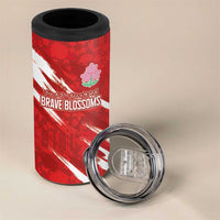 Custom Rugby Japan 4 in 1 Can Cooler Tumbler The Champion Brave Blossoms Red Color - Wonder Print Shop
