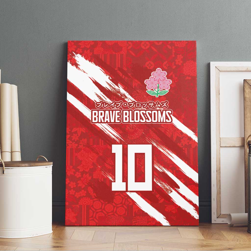 Custom Rugby Japan Canvas Wall Art The Champion Brave Blossoms Red Color - Wonder Print Shop