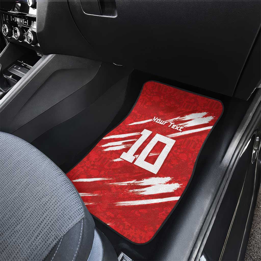 Custom Rugby Japan Car Mats The Champion Brave Blossoms Red Color - Wonder Print Shop
