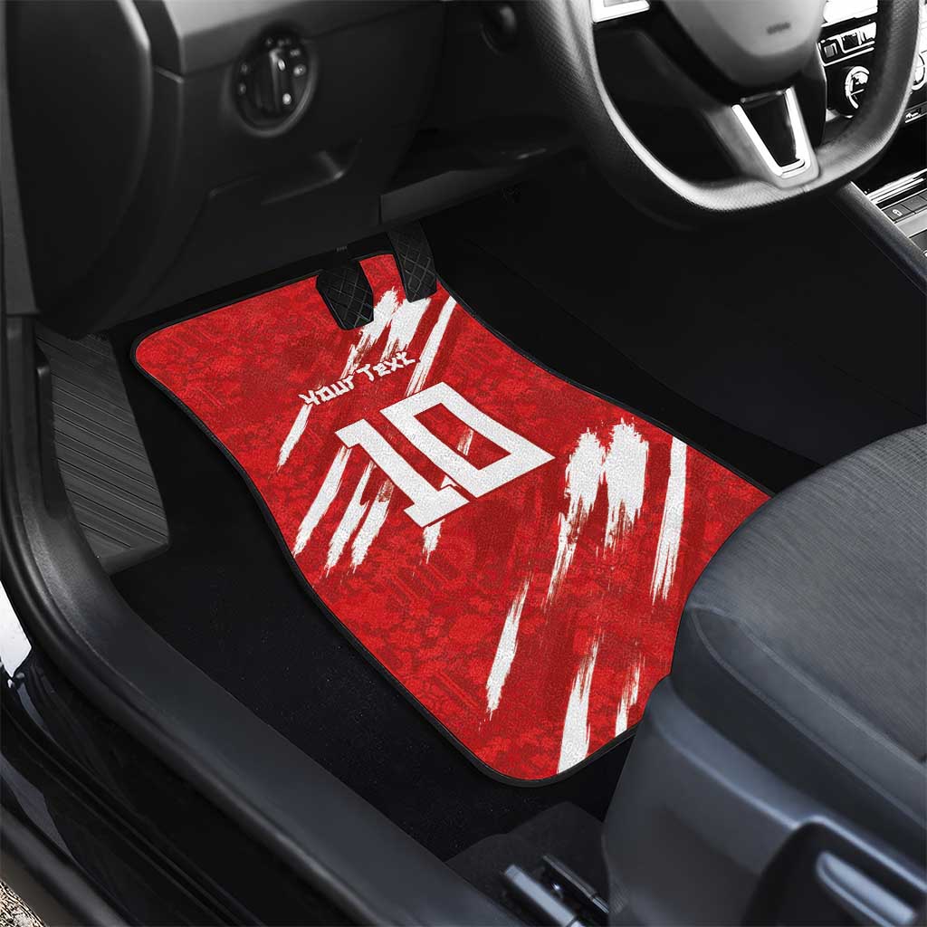 Custom Rugby Japan Car Mats The Champion Brave Blossoms Red Color - Wonder Print Shop