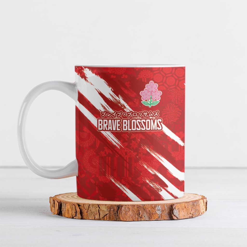 Custom Rugby Japan Ceramic Mug The Champion Brave Blossoms Red Color - Wonder Print Shop