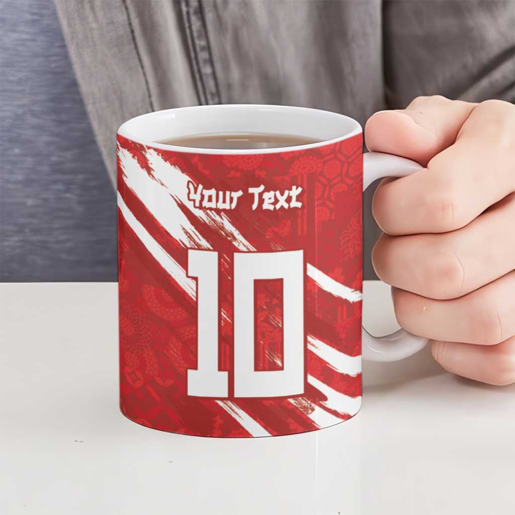 Custom Rugby Japan Ceramic Mug The Champion Brave Blossoms Red Color - Wonder Print Shop