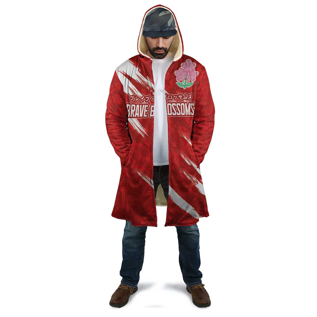 Custom Rugby Japan Cloak The Champion Brave Blossoms Red Color - Wonder Print Shop