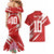 Custom Rugby Japan Couples Matching Mermaid Dress and Hawaiian Shirt The Champion Brave Blossoms Red Color - Wonder Print Shop