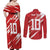 Custom Rugby Japan Couples Matching Off Shoulder Maxi Dress and Long Sleeve Button Shirt The Champion Brave Blossoms Red Color - Wonder Print Shop