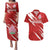 Custom Rugby Japan Couples Matching Puletasi and Hawaiian Shirt The Champion Brave Blossoms Red Color - Wonder Print Shop