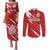 Custom Rugby Japan Couples Matching Puletasi and Long Sleeve Button Shirt The Champion Brave Blossoms Red Color - Wonder Print Shop
