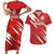 Custom Rugby Japan Couples Matching Short Sleeve Bodycon Dress and Hawaiian Shirt The Champion Brave Blossoms Red Color - Wonder Print Shop
