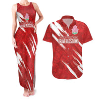 Custom Rugby Japan Couples Matching Tank Maxi Dress and Hawaiian Shirt The Champion Brave Blossoms Red Color - Wonder Print Shop