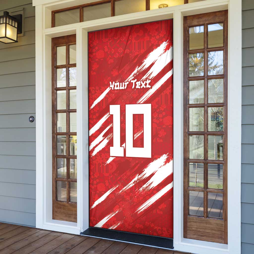 Custom Rugby Japan Door Cover The Champion Brave Blossoms Red Color - Wonder Print Shop
