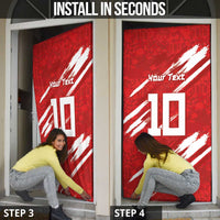 Custom Rugby Japan Door Cover The Champion Brave Blossoms Red Color - Wonder Print Shop