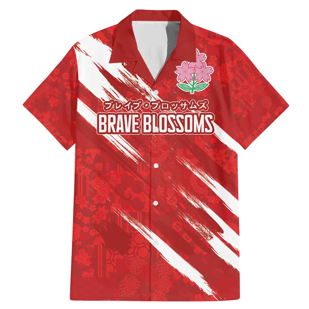 Custom Rugby Japan Family Matching Mermaid Dress and Hawaiian Shirt The Champion Brave Blossoms Red Color - Wonder Print Shop