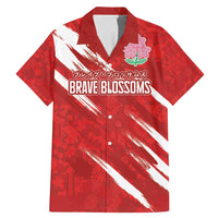 Custom Rugby Japan Family Matching Mermaid Dress and Hawaiian Shirt The Champion Brave Blossoms Red Color - Wonder Print Shop